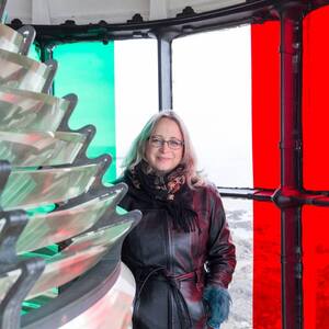 Author Photo at Lighthouse in Dungarvan, Co Waterford