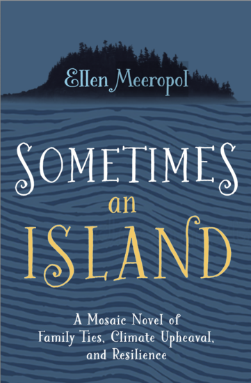 image of island and stylized waves