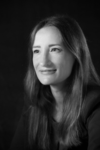 black and white photograph of white woman