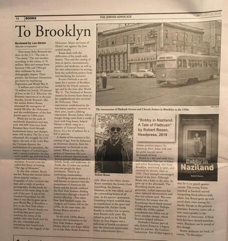 Readers and critics praise Bobby in Naziland: A Tale of Flatbush.