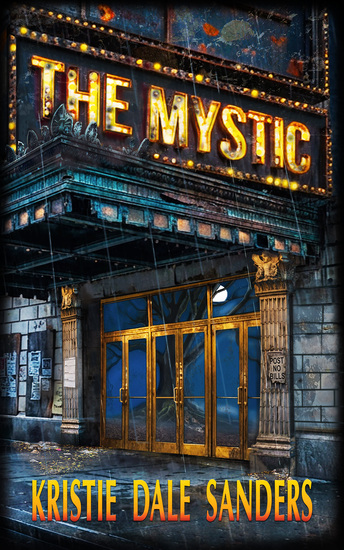 A Broadway theatre looms in the rain on an empty New York Street.