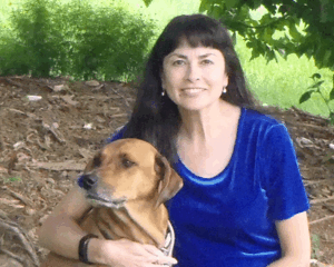 Author Reyna Favis with her K9 companion, Zackie-O