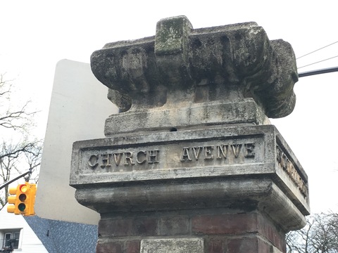 The corner of Church Avenue and Marlboro Road, in Flatbush.