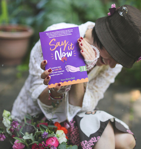 Sherry with book, Say it Now 
