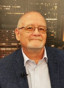Photo of author during TV interview for Iconic Pittsburgh