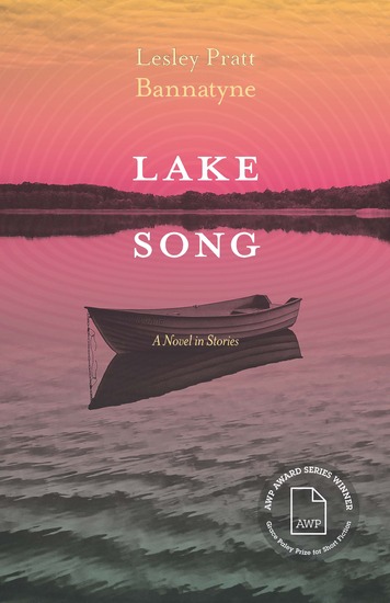 front cover of Lake Song, featuring a boat on a lake against a dawn-red background