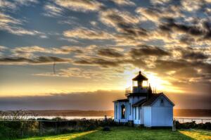 lighthouse at sunset HDR