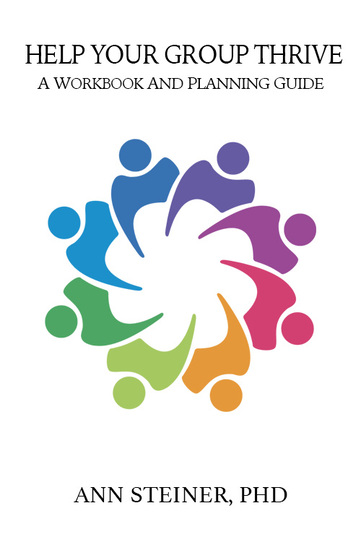 Abstract multicolored images of people in a circle connected by the circle