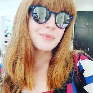 MJ Huntsgood in mirror sunglasses 