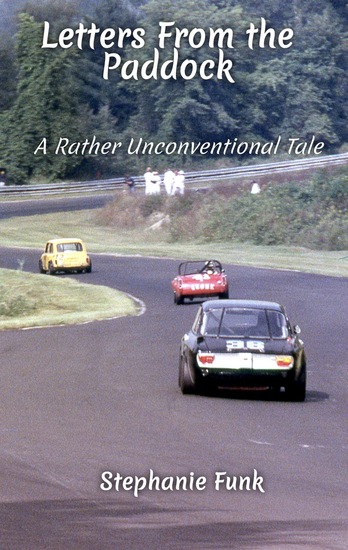 Cover art showing cars racing at Lime Rock Park in CT circa 1979