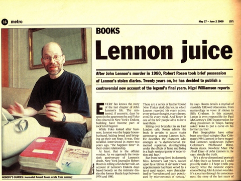 Interview with Robert Rosen in the Times of London.