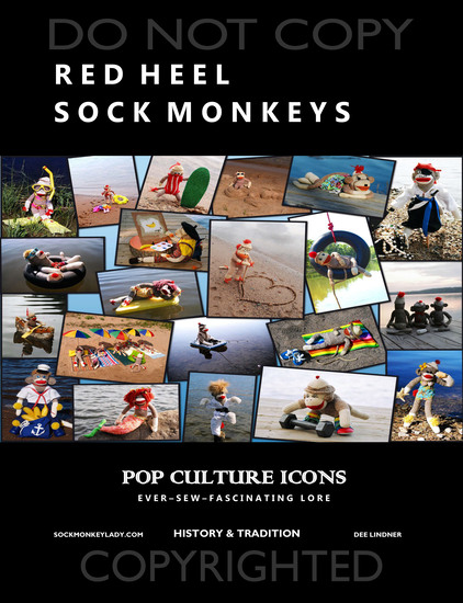 alt="Red heel sock monkeys in photograph scenes that parody what we do"