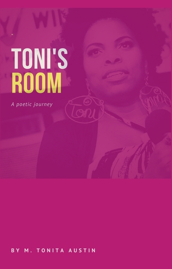 Mauve book cover with the title "Toni's Room" and a headshot of the author