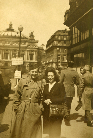 My father celebrating in Paris, September 1944.