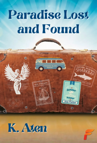 Paradise Lost and Found book cover featuring a battered suitcase with bright light behind it
