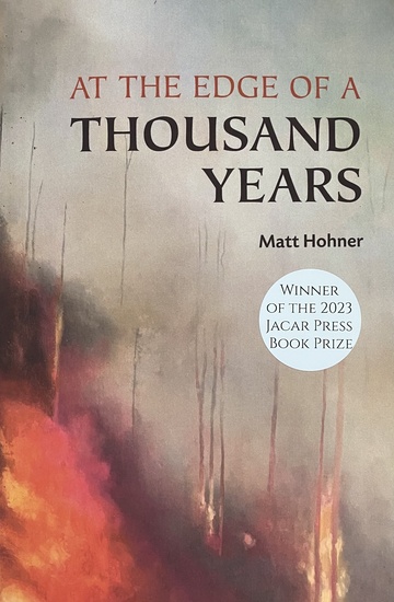 Front Cover of At the Edge of a Thousand Years (winner of contest sticker added by author)