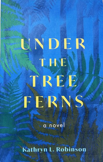 For the cover of the book, Under the Tree Ferns, a woman stands half-hidden in a rain forest.