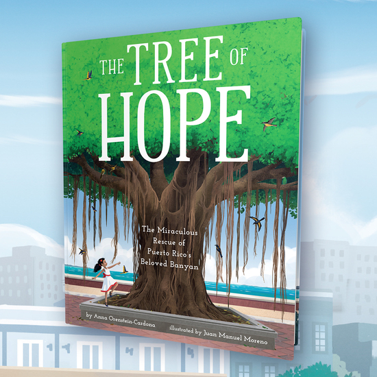 Cover of THE TREE OF HOPE showing the beautiful ancient Banyan Tree by the San Juan Gate in Puerto Rico