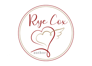 Red and Gold button logo with the name Rye Cox and a heart
