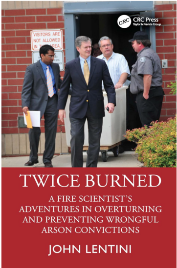 Book cover showing two lawyers escorting a wrongly convicted man fro prison after 27 years.
