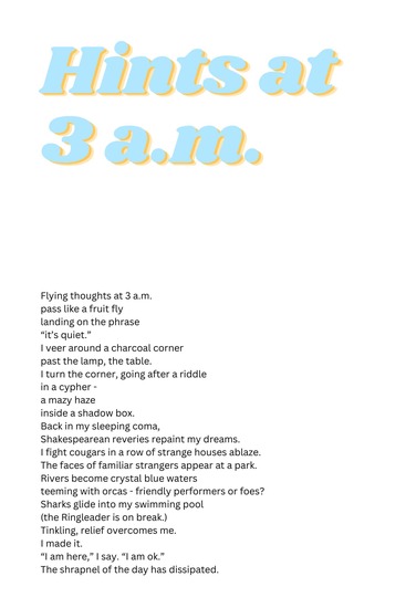 “Hints at 3 a.m.” in BarBar “Dreams of ‘23”.  