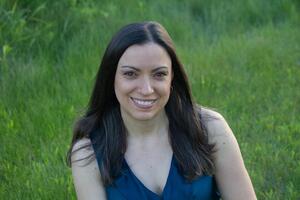 Woman with background of grass 