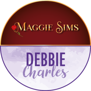 Logo showing Maggie Sims on top half of circle, Debbie Charles on bottom half