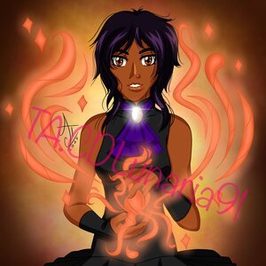 A drawing of my anime persona casting magic.