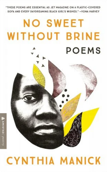 a collage of a brown woman with yellow, black, and orange shapes