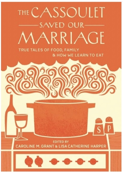 red and cream illustration of a pot on a stove with the title above a cloud of steam