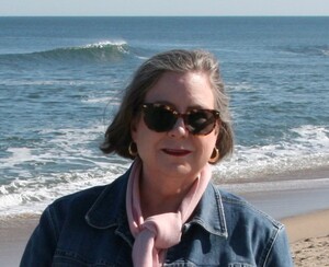 Photo of Amy Hill Hearth at the beach in Asbury Park, New Jersey.